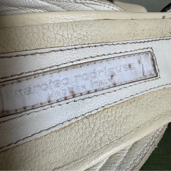 Narcisso Rodriguez Two Tone Closed Toe Heels in Cream & Black Leather *Italy* - Picture 5 of 9